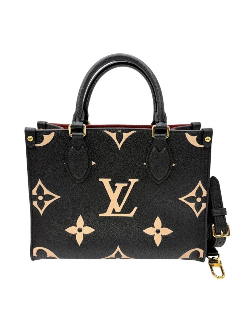Louis Vuitton Shoulder Bag On The Go PM Monogram Empreinte Leather Bicolor Noir